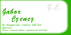 gabor czencz business card